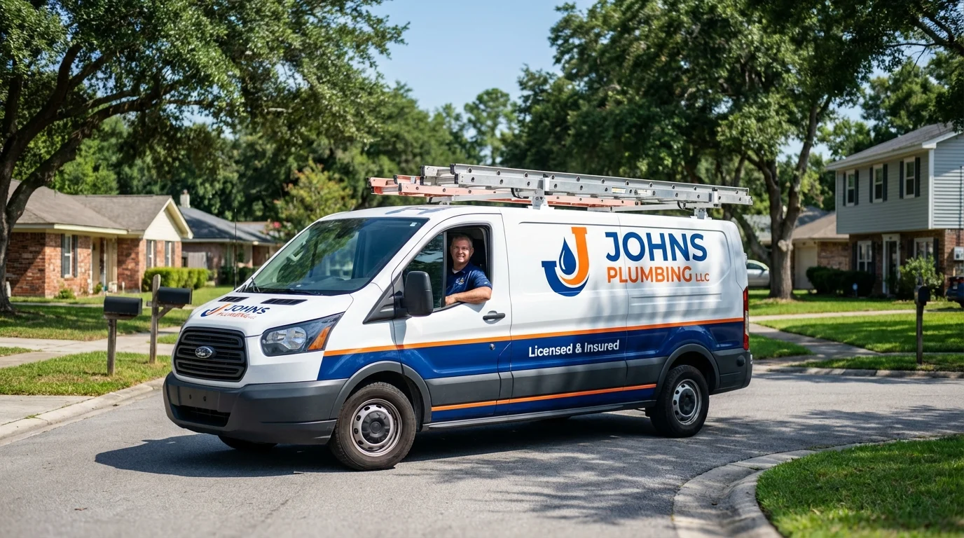 Johns Plumbing LLC service van in Statesville, NC