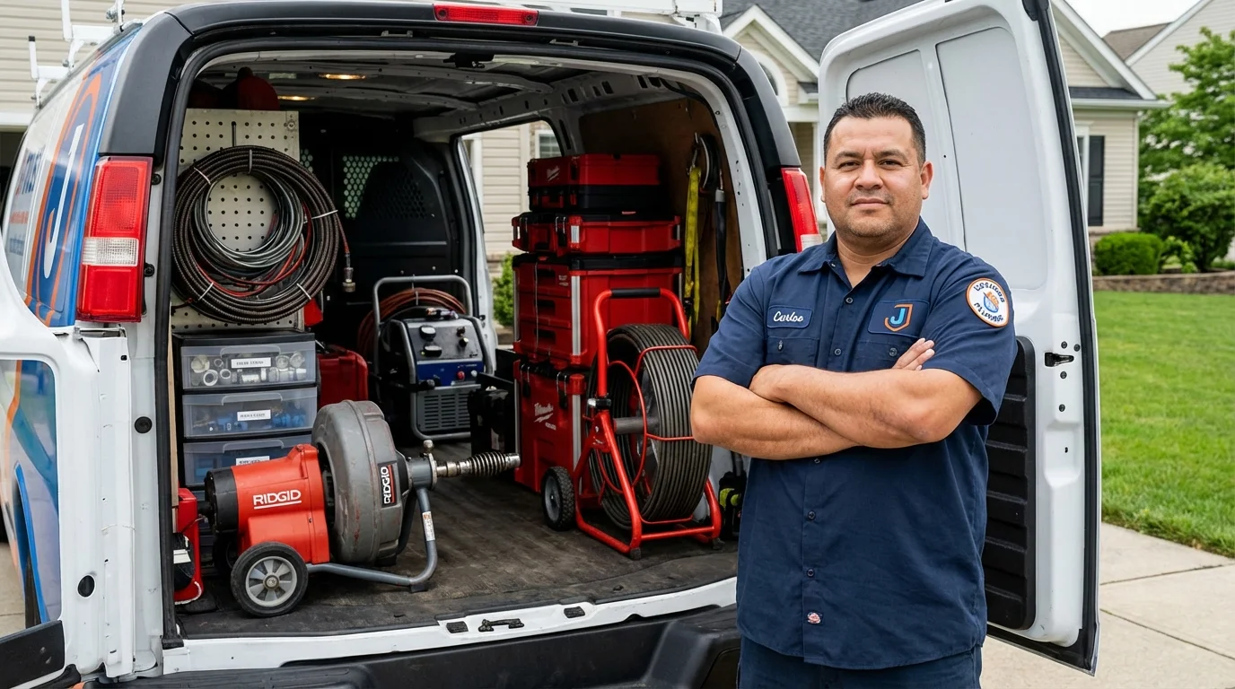 Professional drain cleaning equipment and Johns Plumbing LLC plumber in Statesville